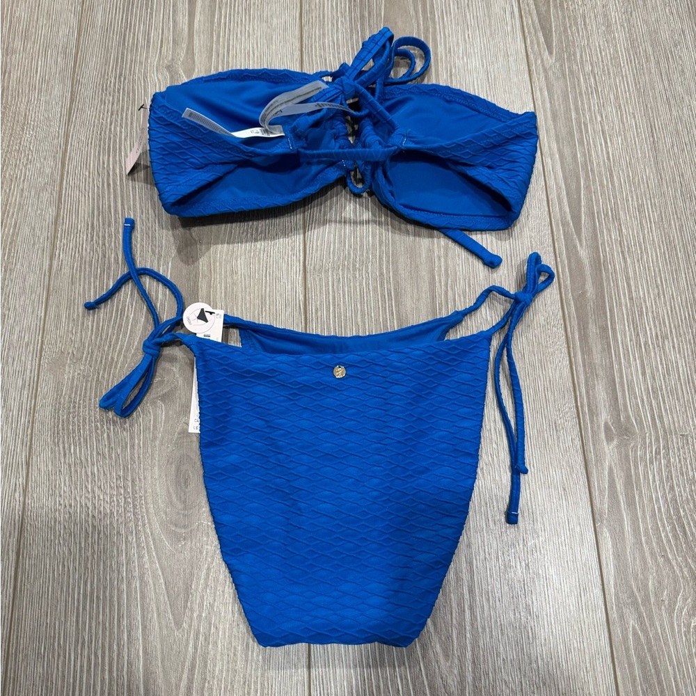 Victoria’s Secret Blue Textured Bikini Set Colorful Beachy Spring Break Coastal - Picture 6 of 6
